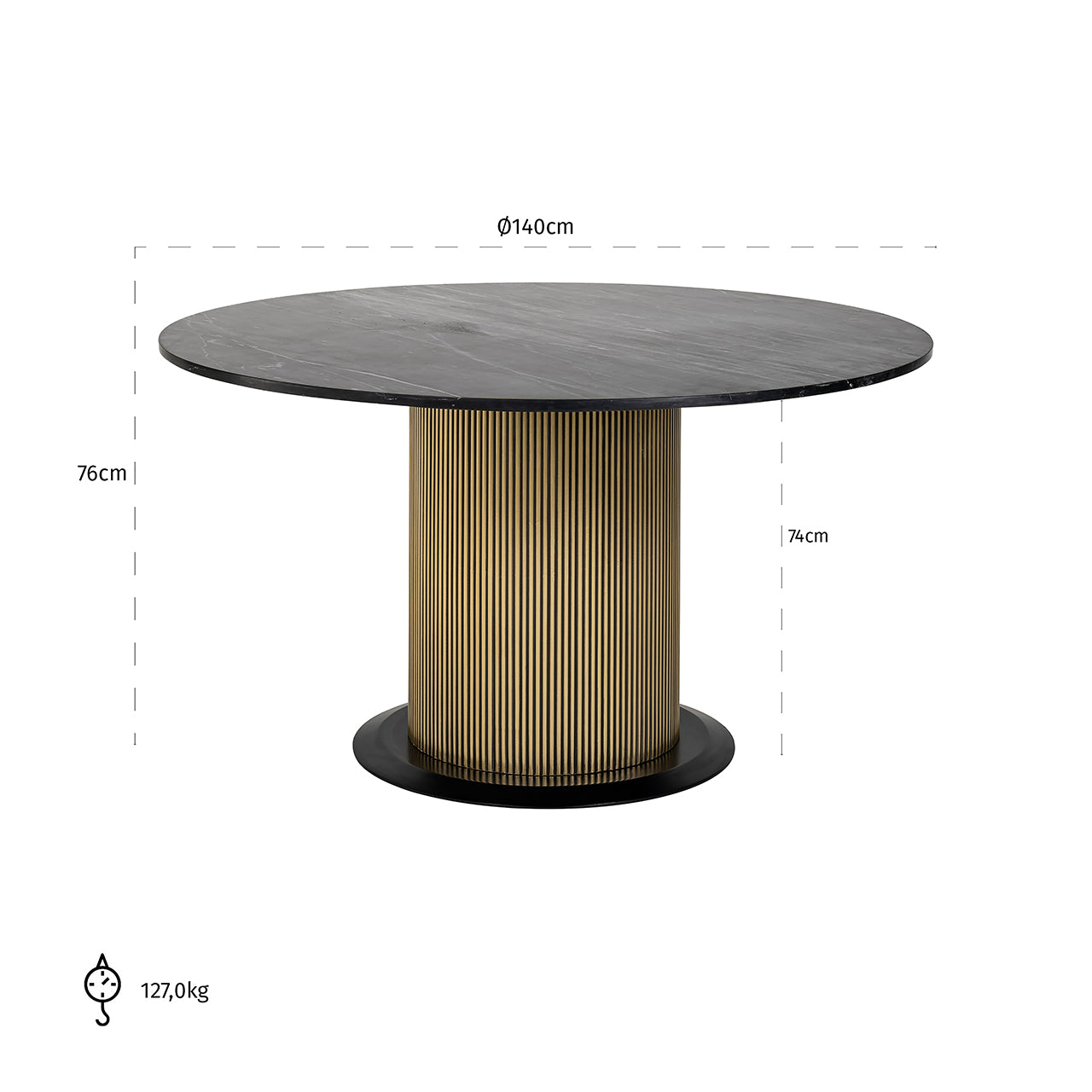 Richmond Interiors Round marble dining table Ironville | ø 140 cm