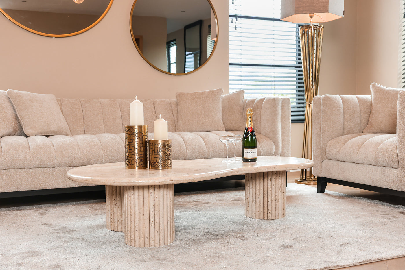 Richmond Interiors Travertine Couchtisch La Cantera | 150x80 cm