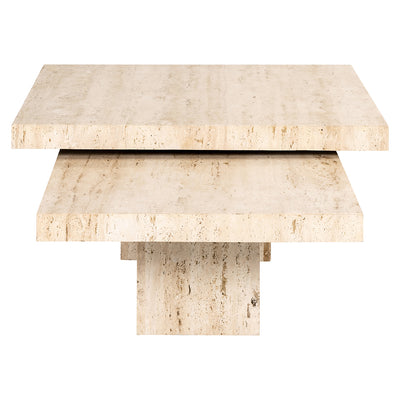 Richmond Interiors 2er Set Travertine Couchtisch La Cantera