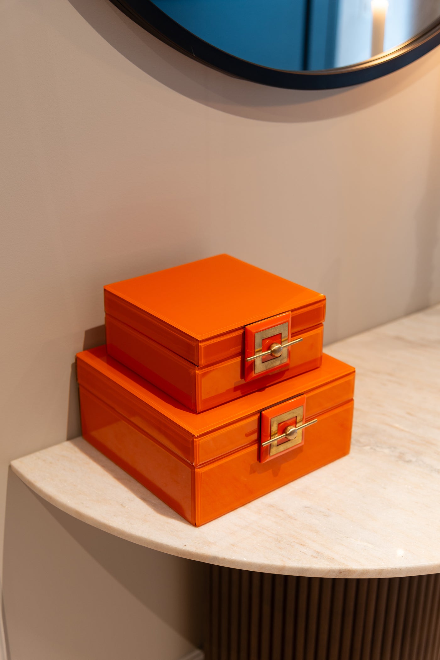 Richmond Interiors Schmuckkästchen Aufbewahrungsbox Bodine orange | groß