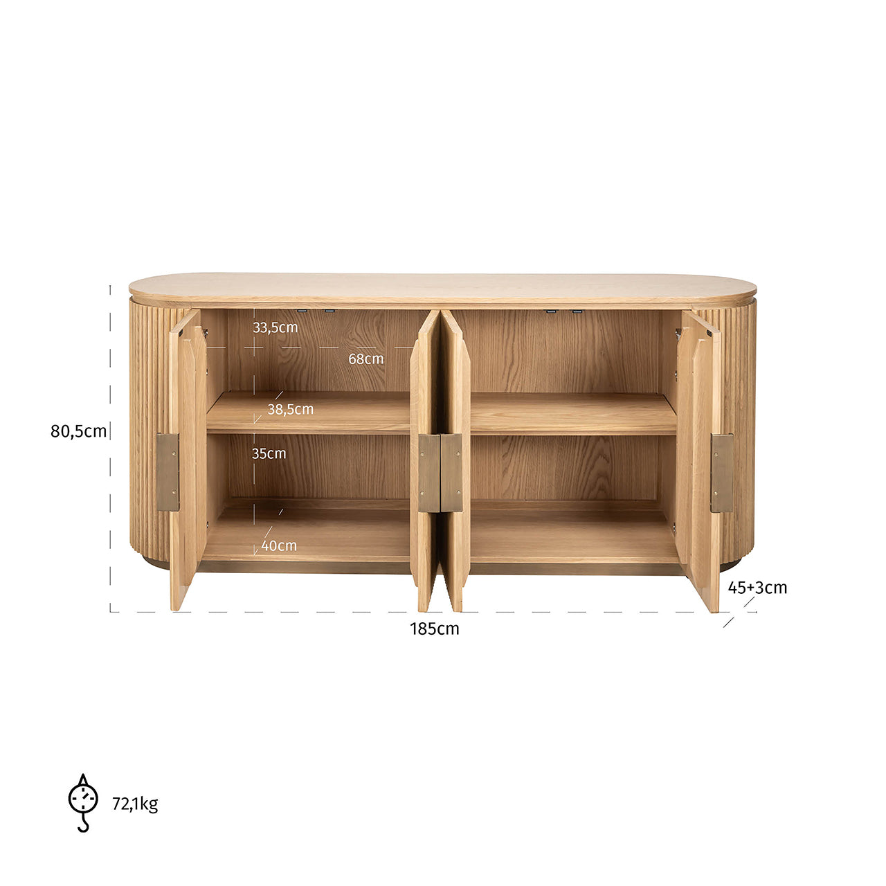 Richmond InteriorsSideboard Belfort 4-door | Natural oak