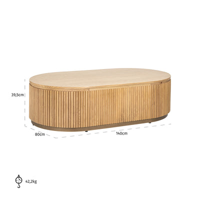 Richmond InteriorsOval Coffee Table Belfort | Natural oak