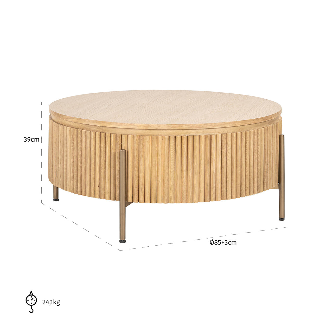 Richmond InteriorsRound coffee table Belfort ø 90 cm | Natural oak