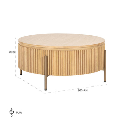 Richmond InteriorsRound coffee table Belfort ø 90 cm | Natural oak