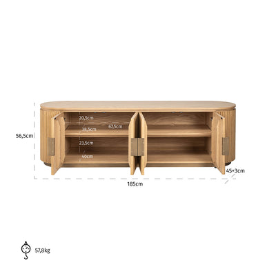 Richmond Interiors TV Lowboard Belfort 4-türig | Natural oak