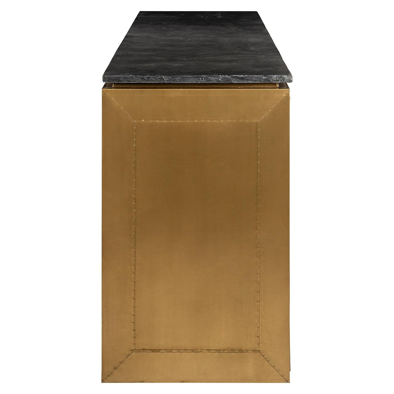 Richmond Interiors 4-türiges Marmor-Sideboard Finsbury | Gold