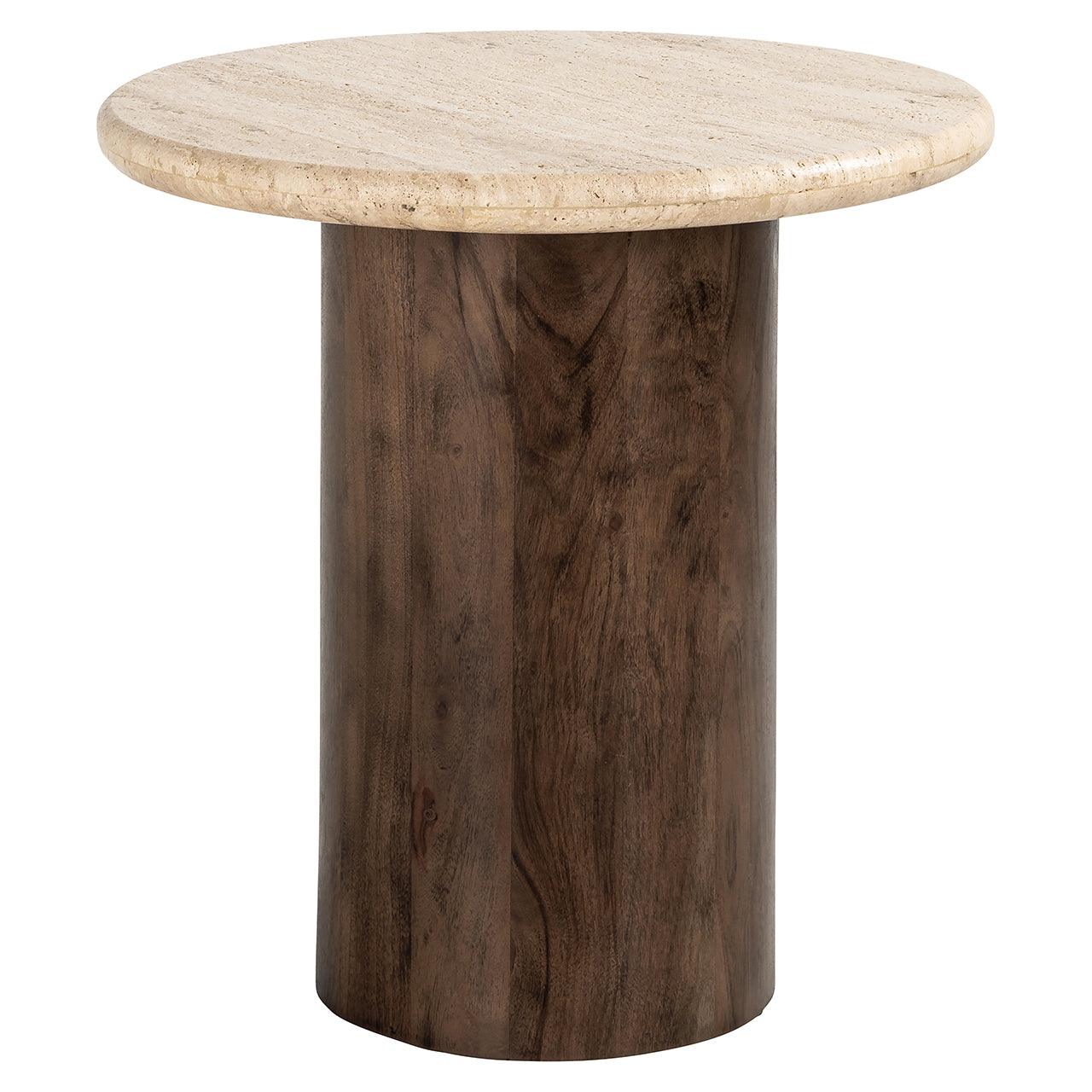 Richmond Interiors Round Travertine Side Table Douglas | ø 50 cm