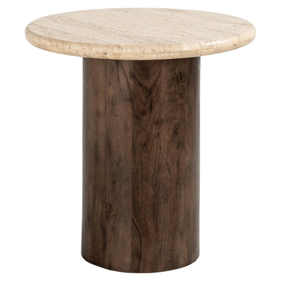 Richmond Interiors Runder Travertine Beistelltisch Douglas | ø 50 cm