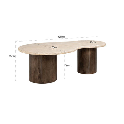 Richmond Interiors Oval Travertine Coffee Table Douglas | 120x70 cm