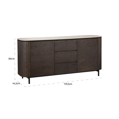 Richmond Interiors Sideboard Ritz 2-türig | Braun