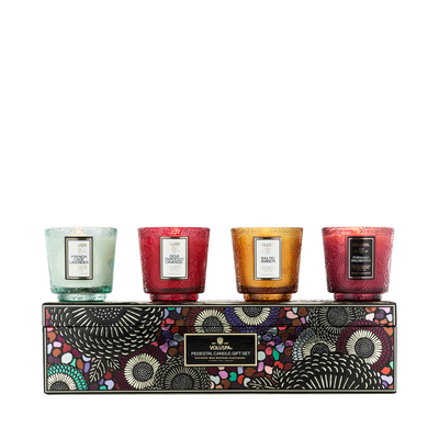 Voluspa Gift Set with 4 Petite Pedestal Mini Scented Candles