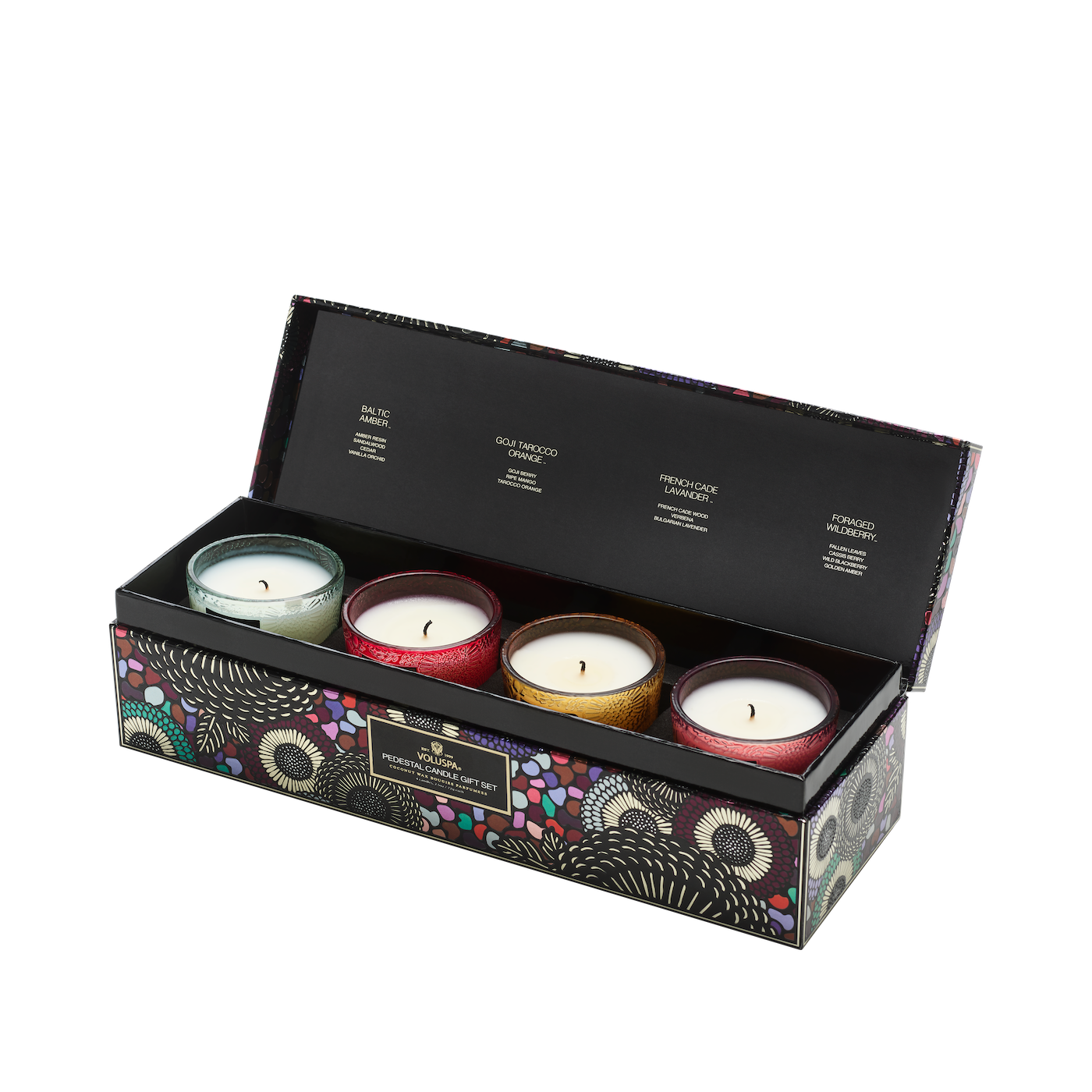 Voluspa Gift Set with 4 Petite Pedestal Mini Scented Candles