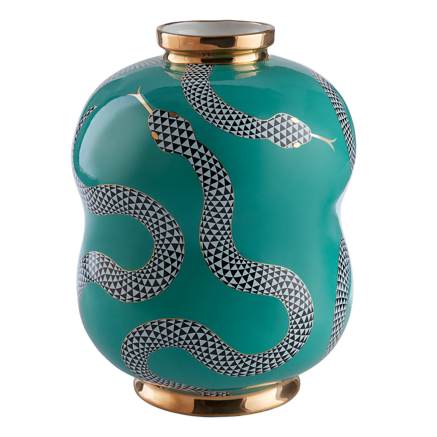 Jonathan Adler Vase Eden Cinched | blaugrün