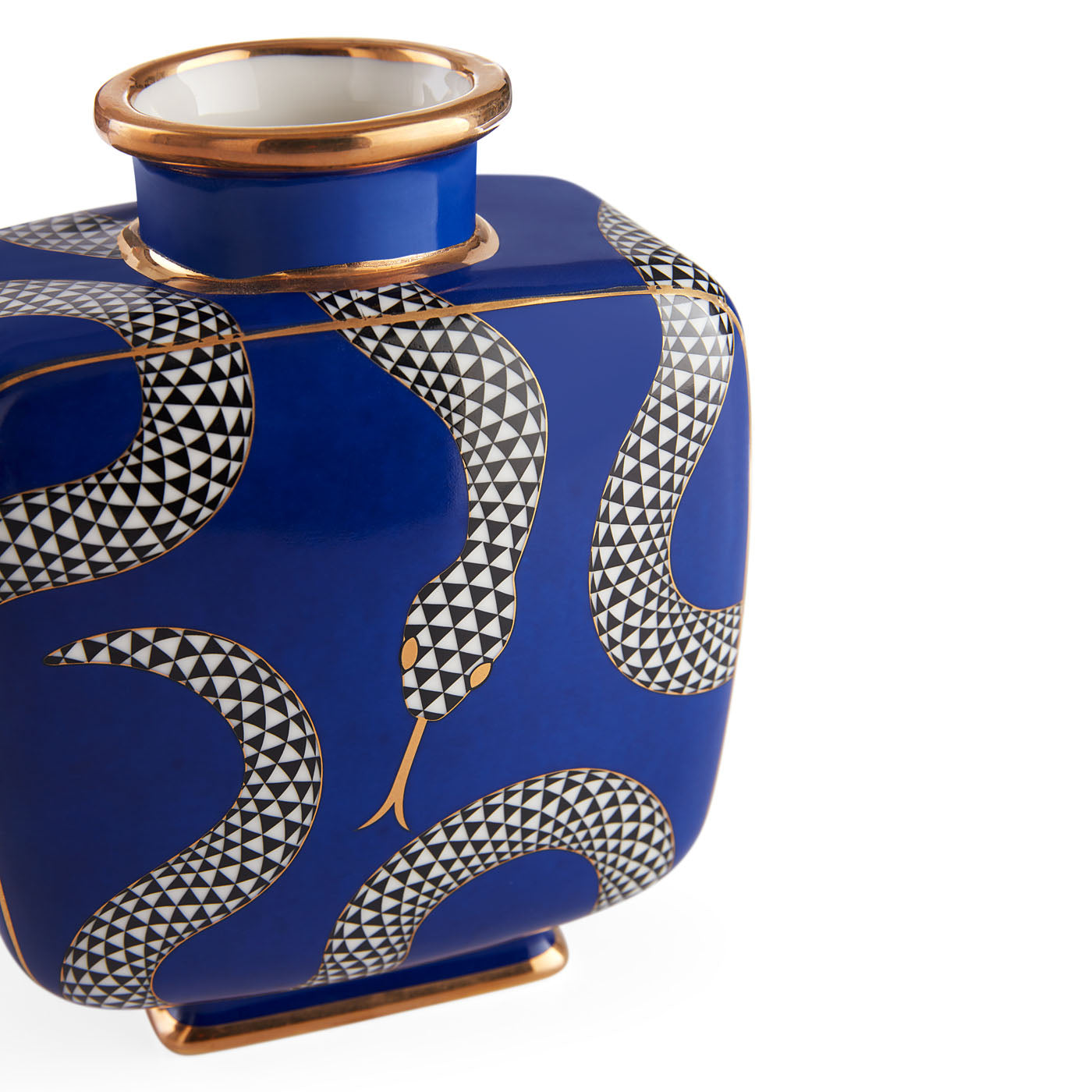 Jonathan Adler eckige Vase Eden Square | dunkelblau