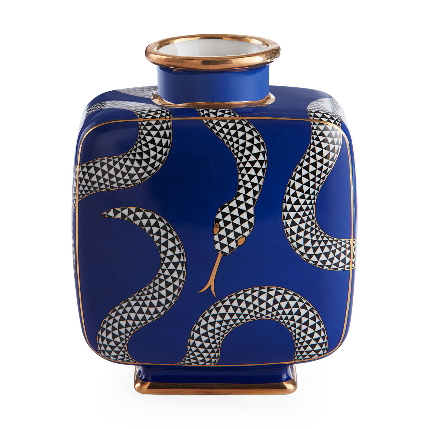 Jonathan Adler eckige Vase Eden Square | dunkelblau