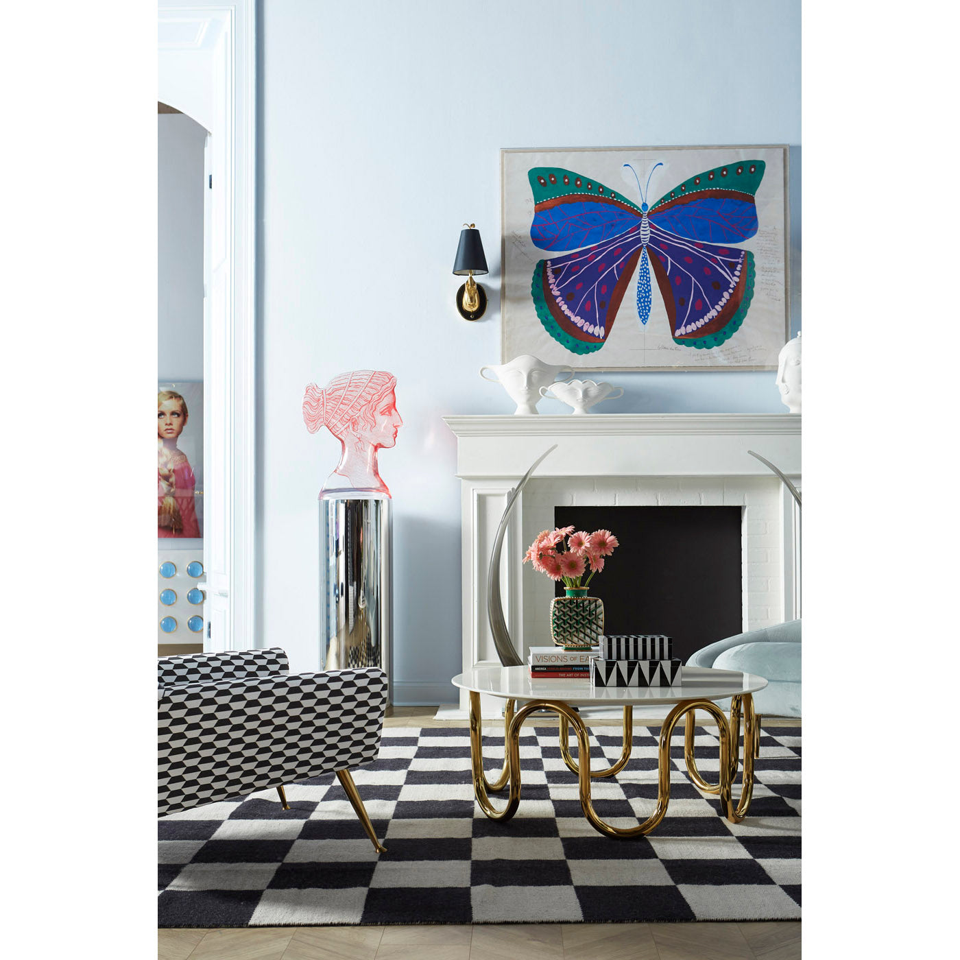 Jonathan Adler Op Art Lacquer Aufbewahrungsbox mit Deckel | Small