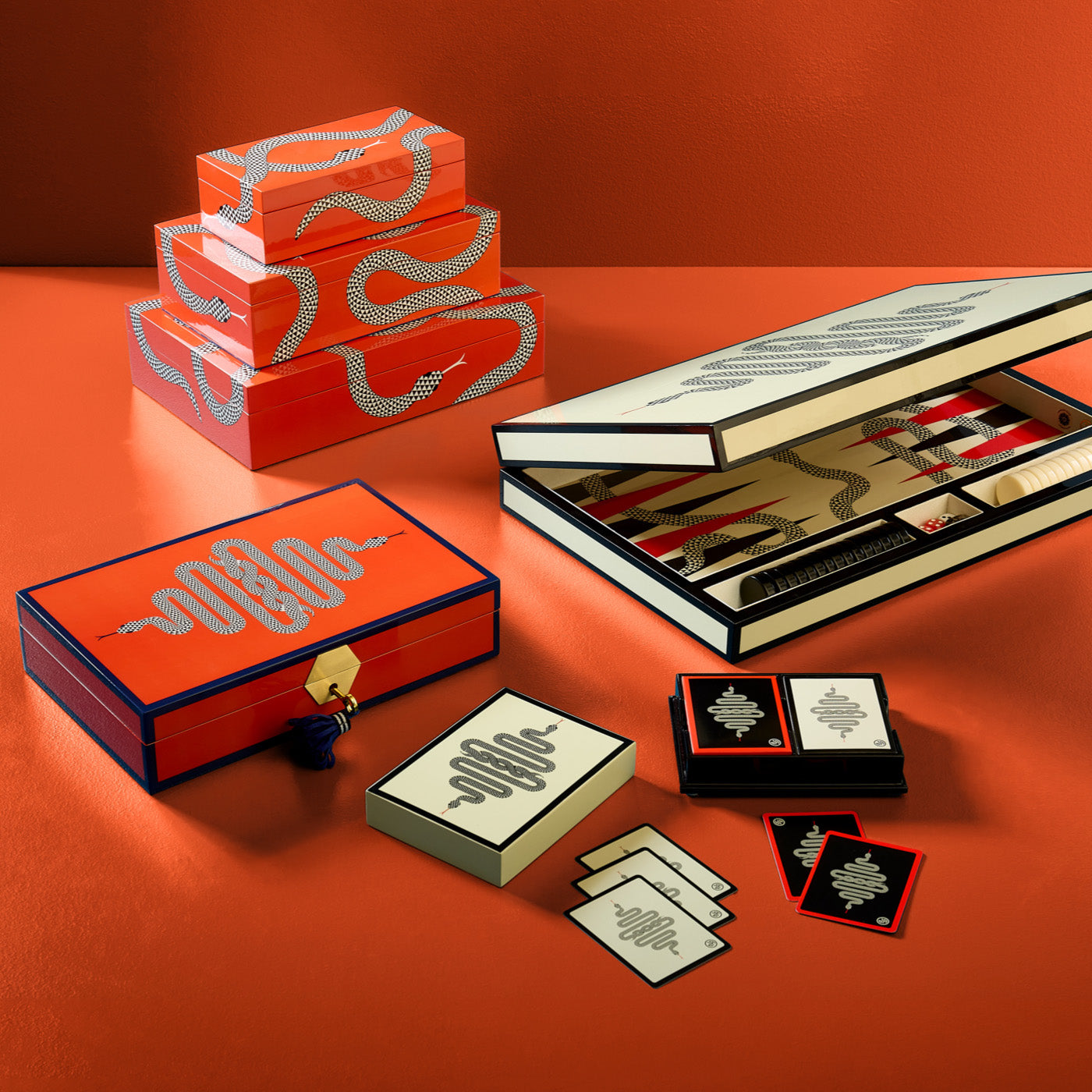 Jonathan Adler Backgammon Spiel Eden | weiß