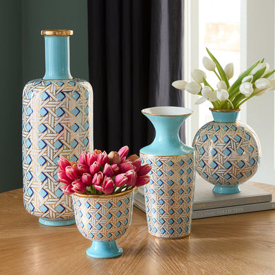 Jonathan Adler Runde Vase Basketweave