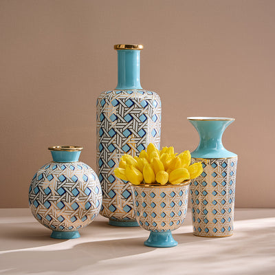 Jonathan Adler Runde Vase Basketweave