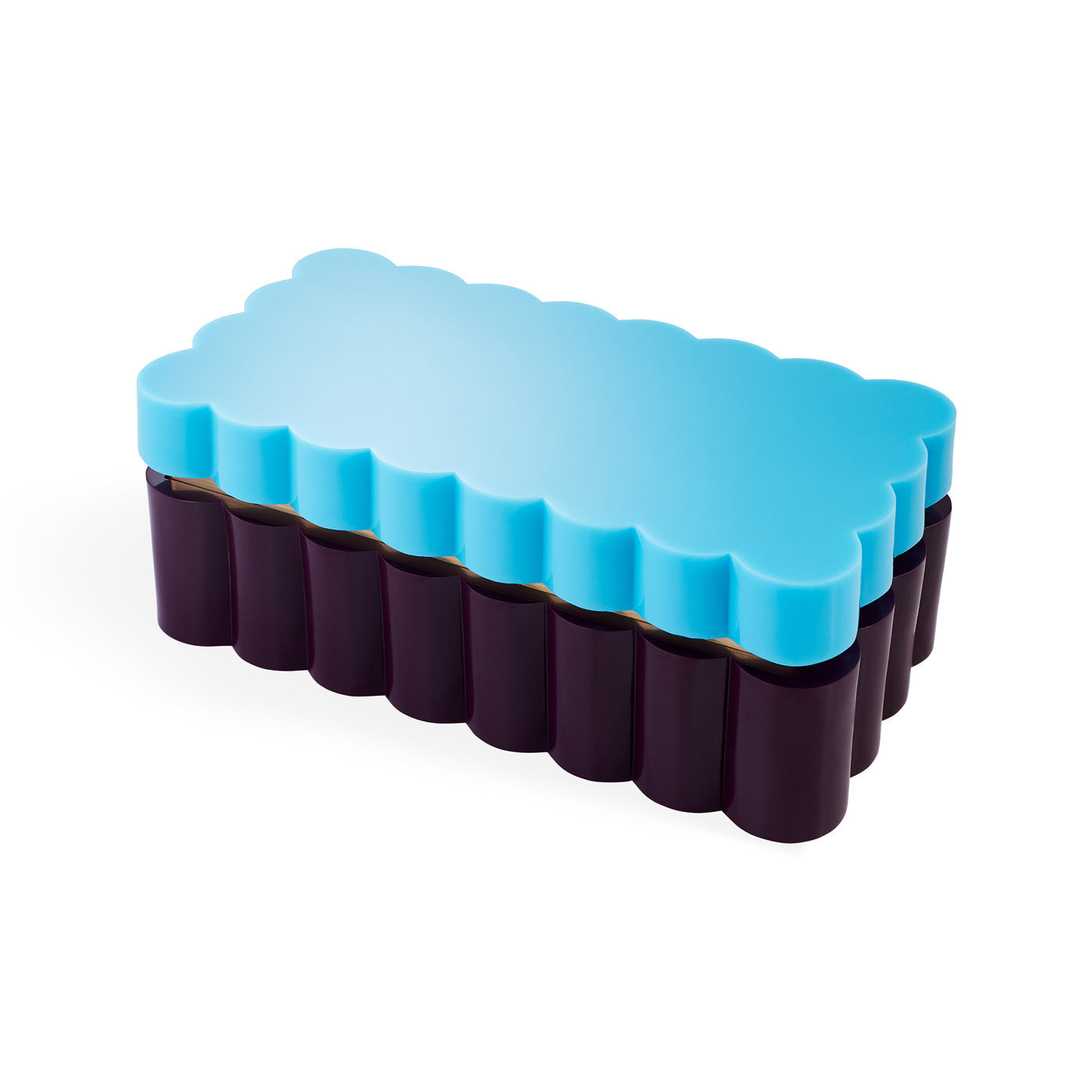 Jonathan Adler Acryl-Aufbewahrungsdose Fleur Large | Blau & Aubergine