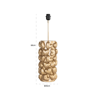 Richmond Interiors Tischlampe Nancy mit Herzen | gold