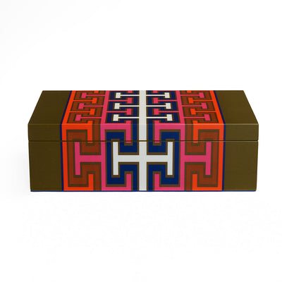 Jonathan Adler Madrid Lacquer Aufbewahrungsbox mit Deckel | Medium