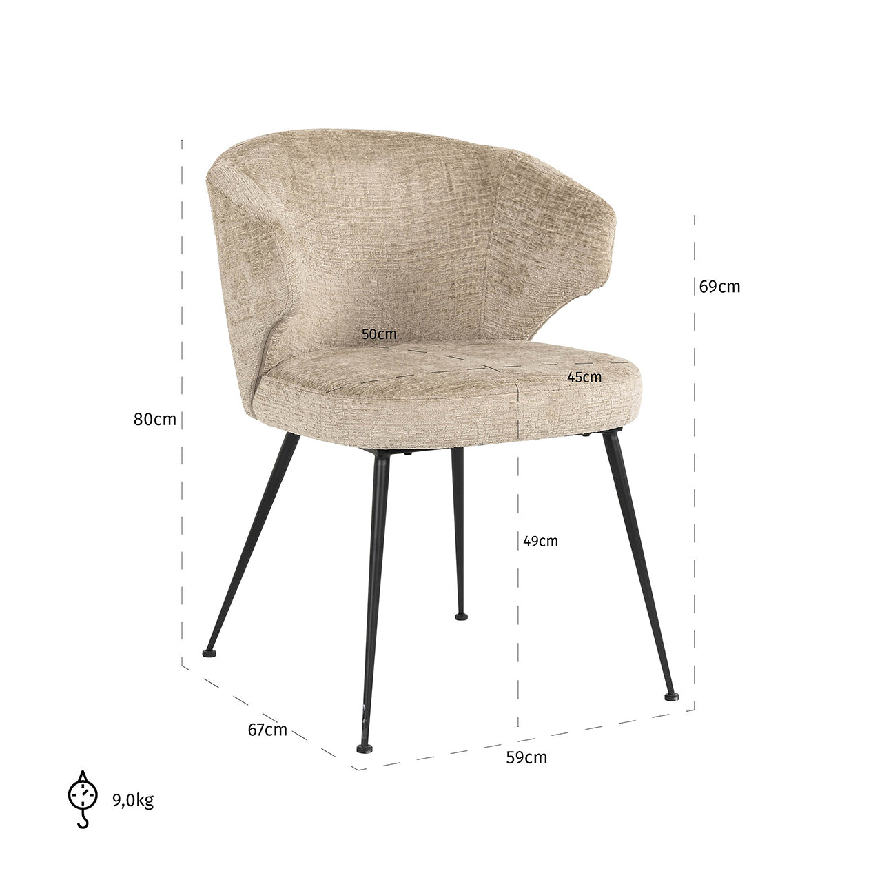 Richmond InteriorsChenille Dining Chair Xandra | Desert