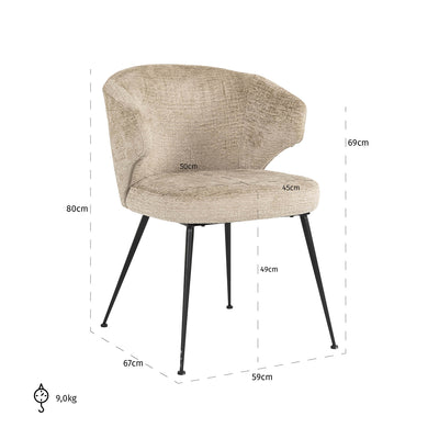 Richmond InteriorsChenille Dining Chair Xandra | Desert