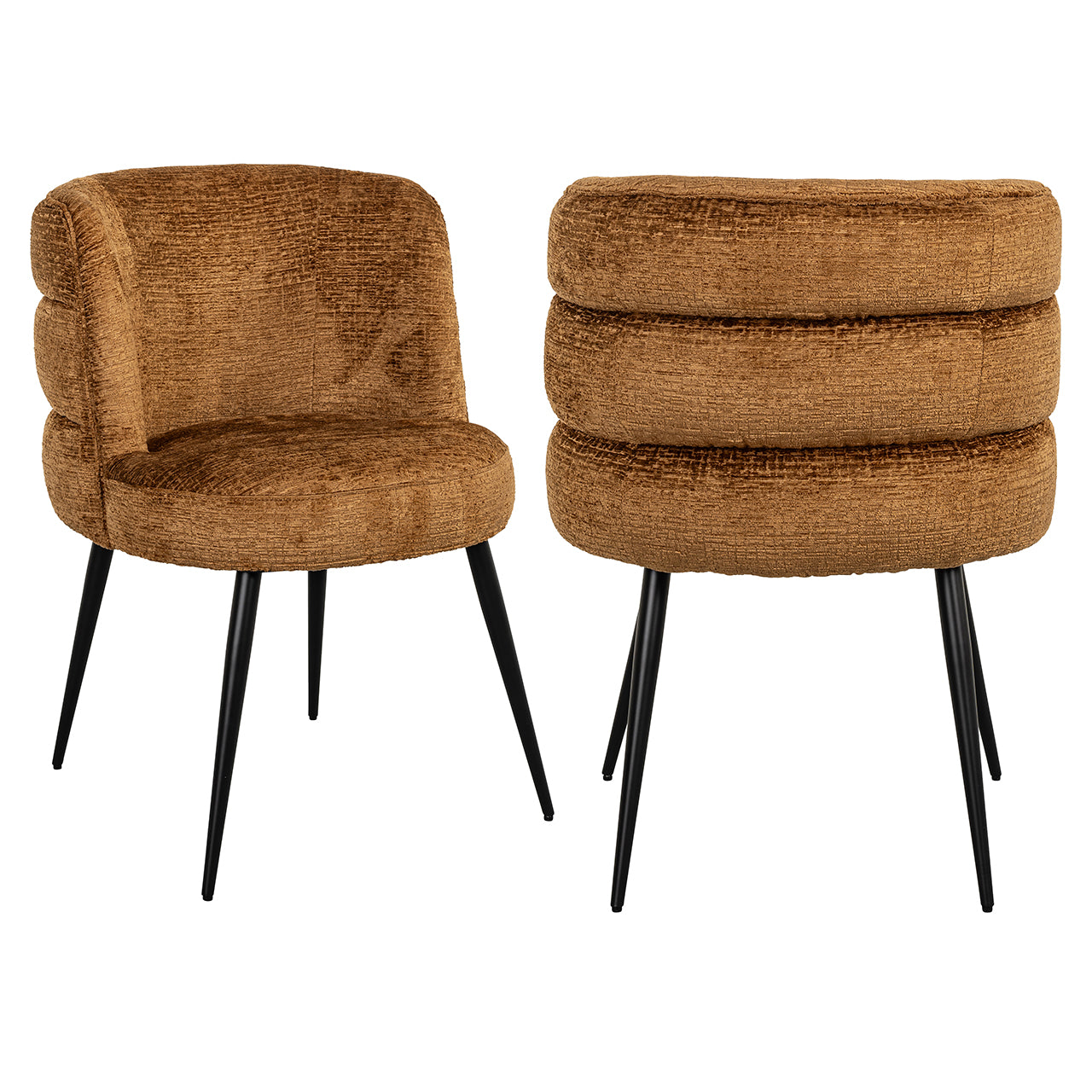 Richmond Interiors Chenille-Esszimmerstuhl Stella | cognac