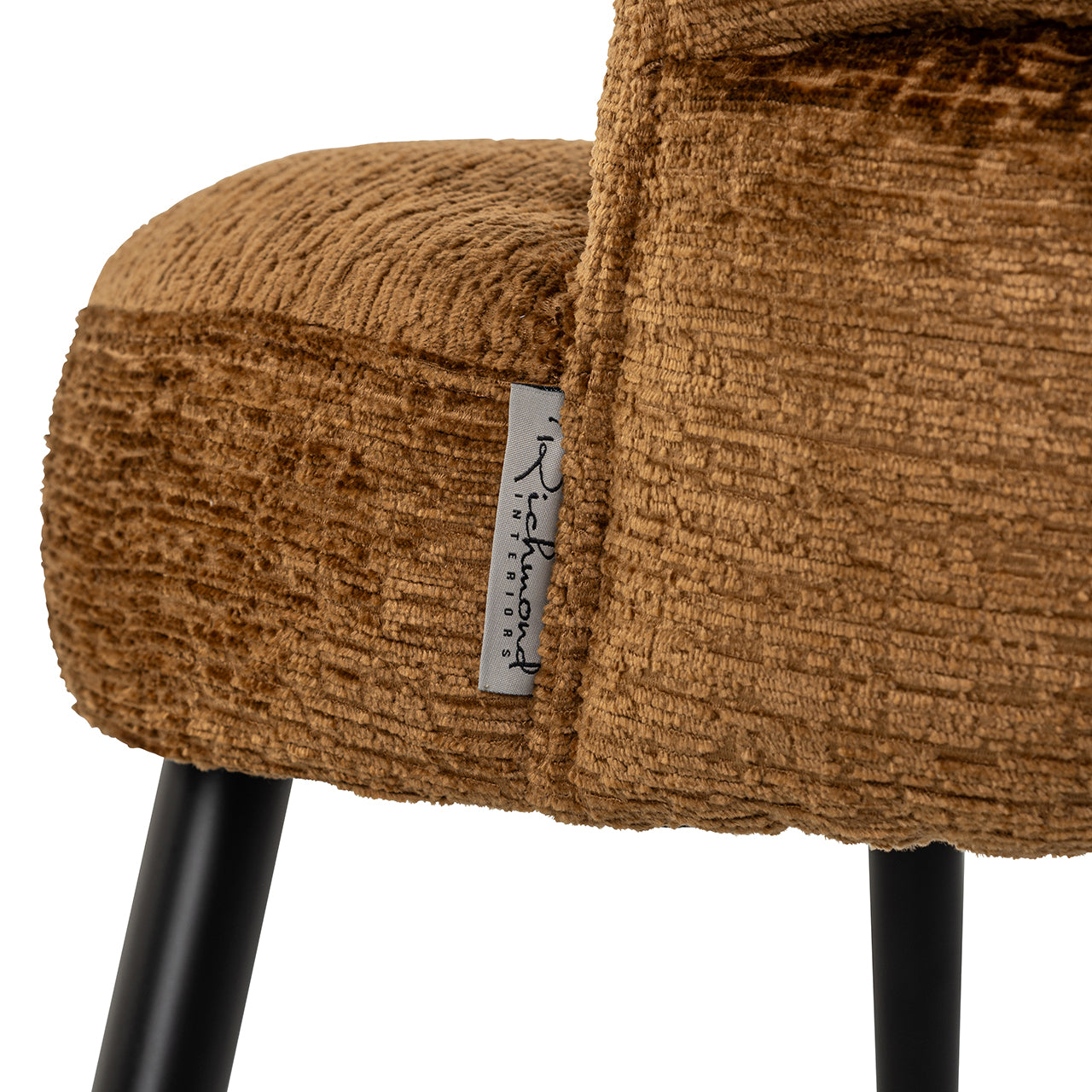 Richmond Interiors Chenille-Esszimmerstuhl Stella | cognac