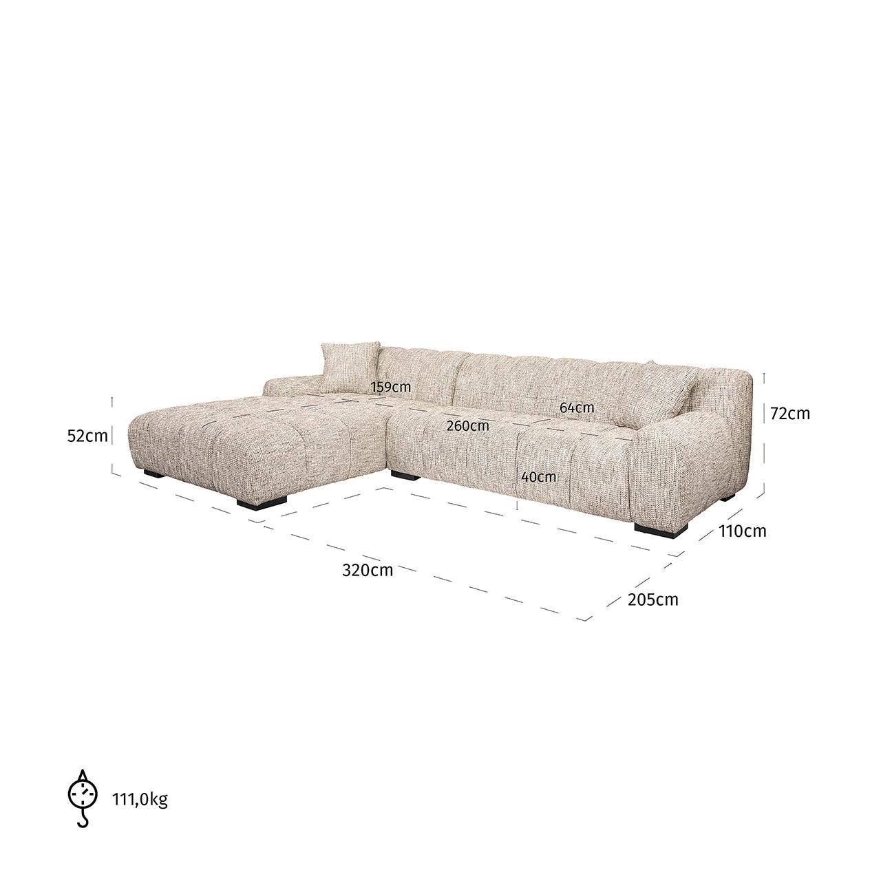 Richmond Interiors 3-Sitzer Sofa Hazel 3-Sitzer mit Lounge links | Nature