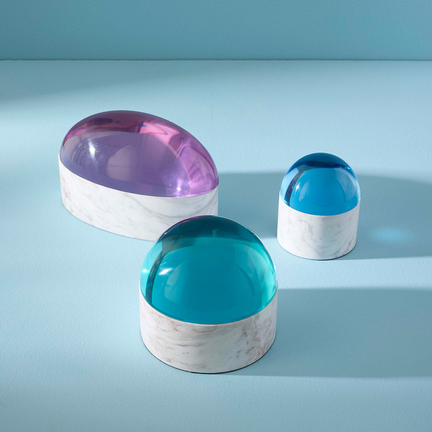 Jonathan Adler Globo Marmor Dose & Aufbewahrungsbox Small | Blau