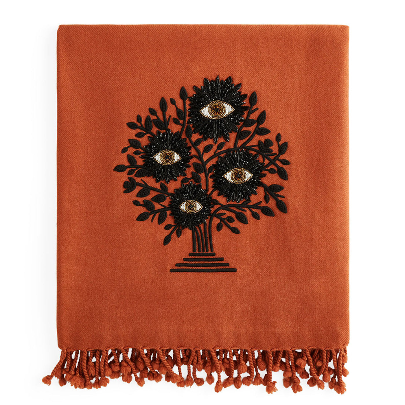 Jonathan Adler Wolldecke Tree of Eyes aus 100% Merinowolle | 127x178 cm