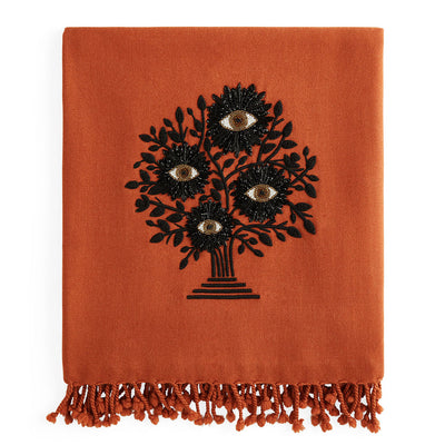 Jonathan Adler Wolldecke Tree of Eyes aus 100% Merinowolle | 127x178 cm