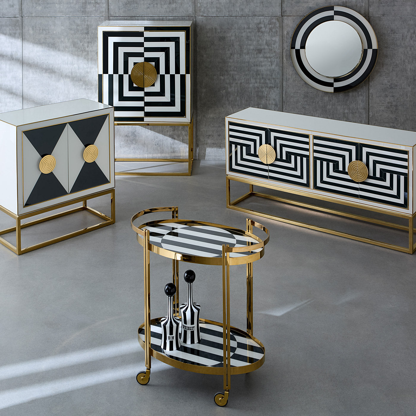 Jonathan Adler Kleiner Schrank Op Art 2-türig