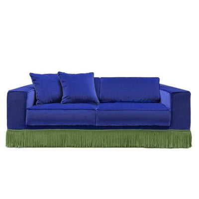 Abhika Abhika 2-Sitzer Samtsofa Gothit mit Fransen | 200 cm Codeso Living