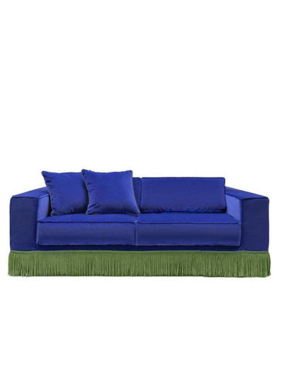 Abhika Abhika 2-Sitzer Samtsofa Gothit mit Fransen | 200 cm Codeso Living