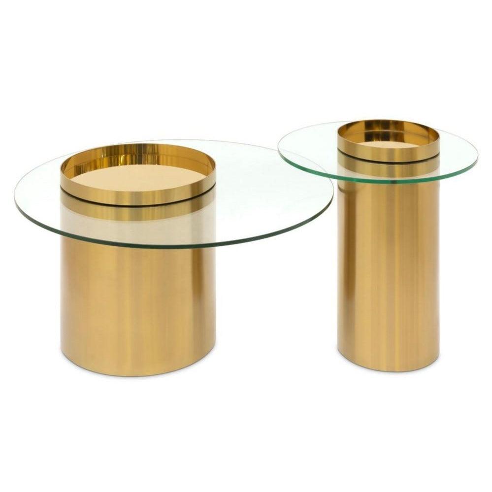 Abhika 2er-Set Couchtisch Deuce | Gold