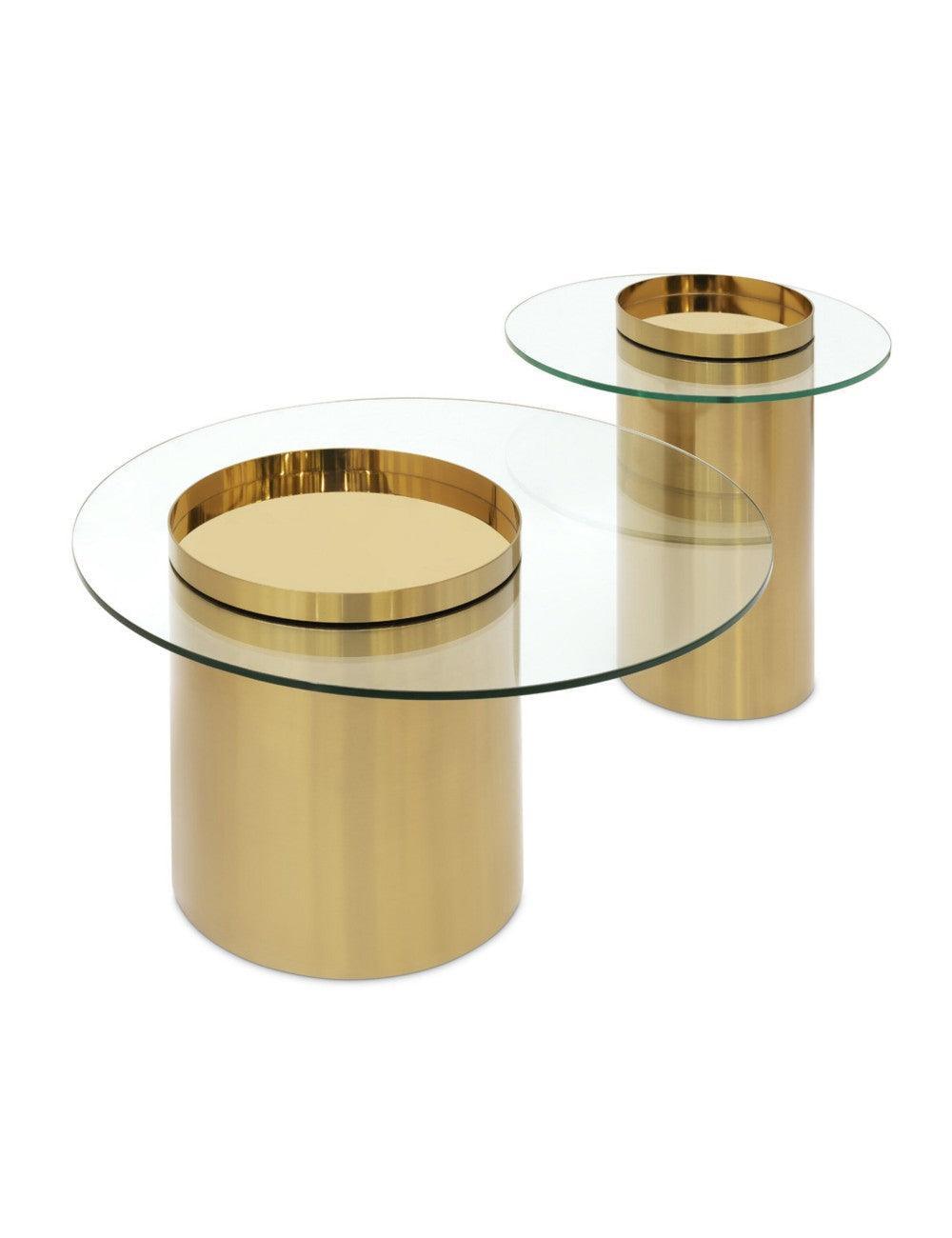 Abhika 2er-Set Couchtisch Deuce | Gold