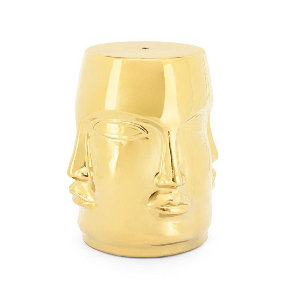 Abhika Keramik Hocker Ming Face Gold