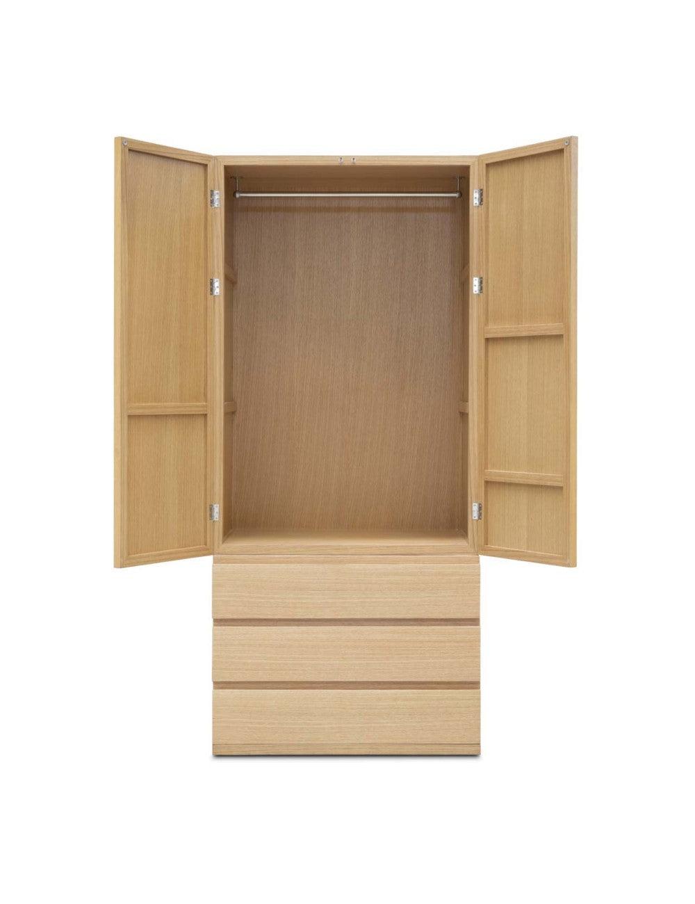 Abhika Abhika Kleiderschrank St. Martin mit Schubladen und Wiener Geflecht Codeso Living