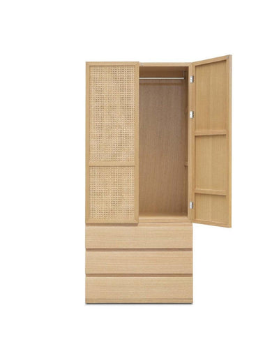 Abhika Abhika Kleiderschrank St. Martin mit Schubladen und Wiener Geflecht Codeso Living