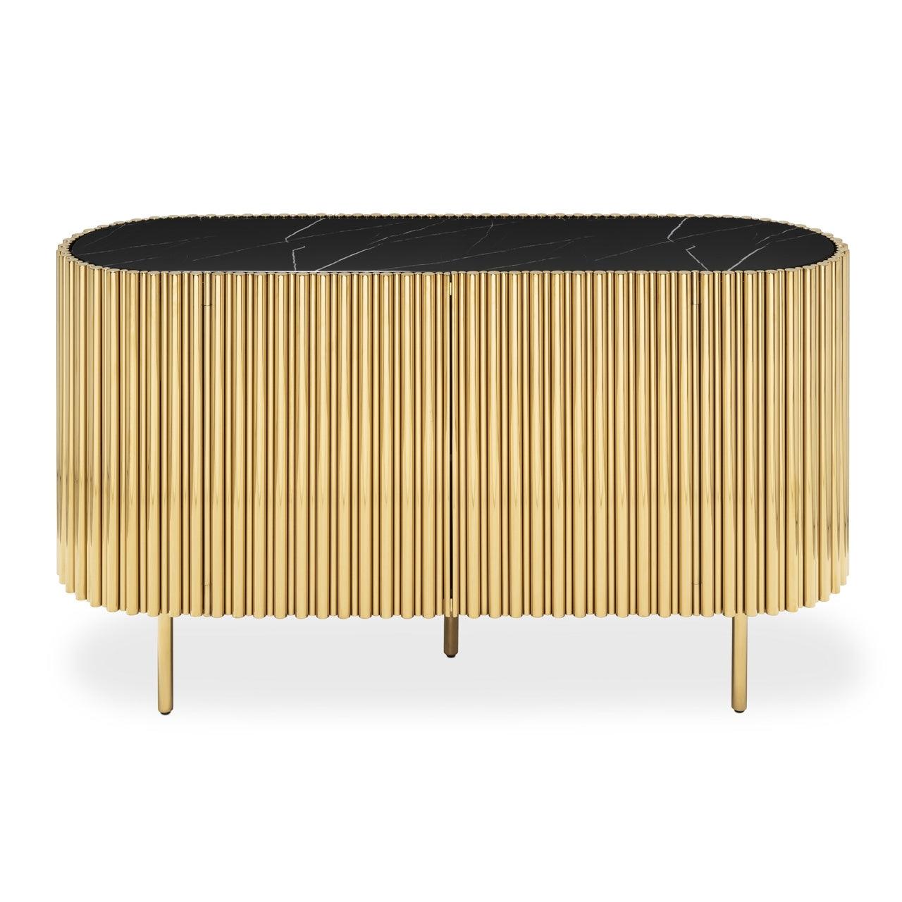 Abhika Sideboard Symphony Oval | Schwarz-Gold Codeso Living