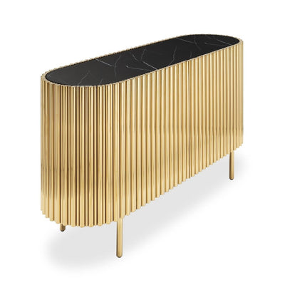 Abhika Sideboard Scotch Oval | Schwarz-Gold