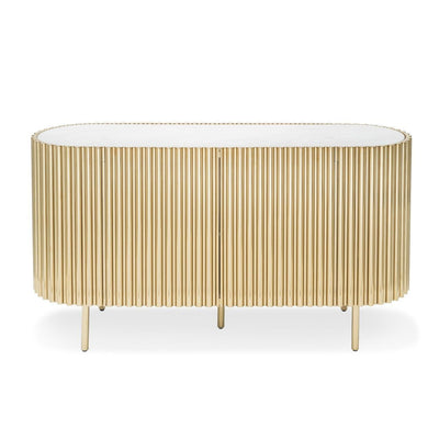 Abhika Sideboard Scotch Oval | Weiß-Gold