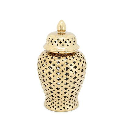 Abhika Vase Ming Cross Gold | H 38 cm