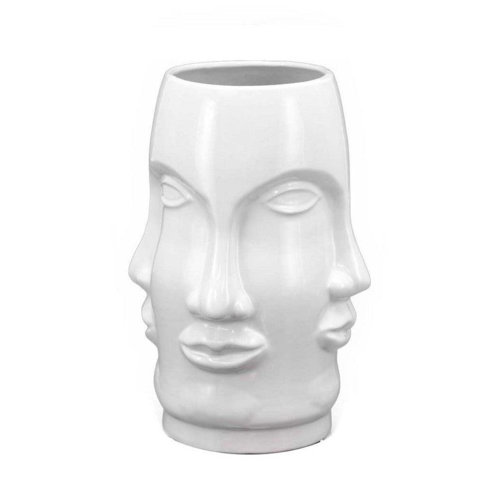 Abhika Vase Ming Face Weiß | H 32 cm