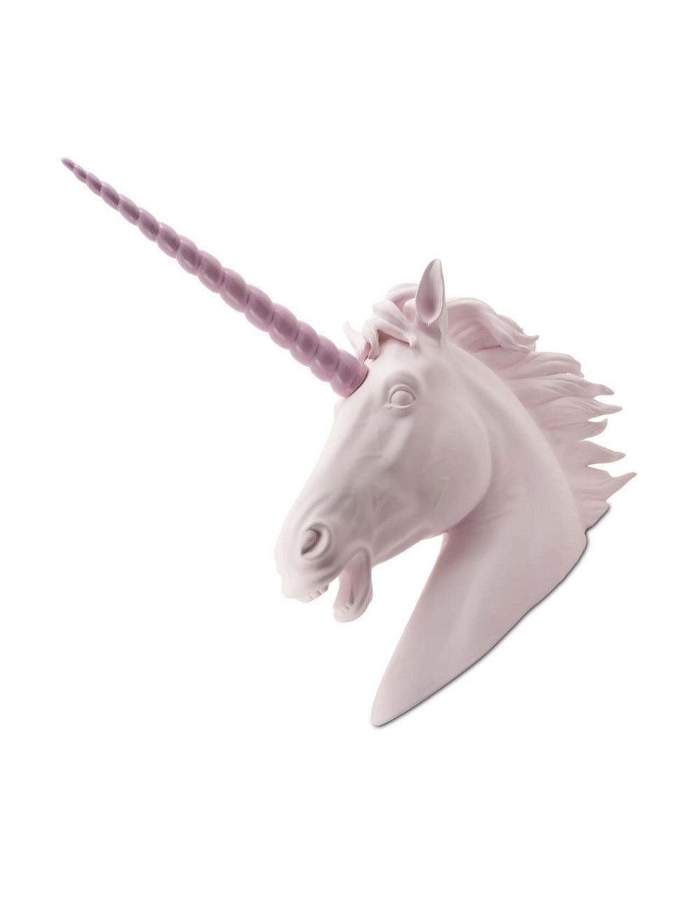 Abhika Wanddeko Skulptur Einhorn Kopf | Rosa