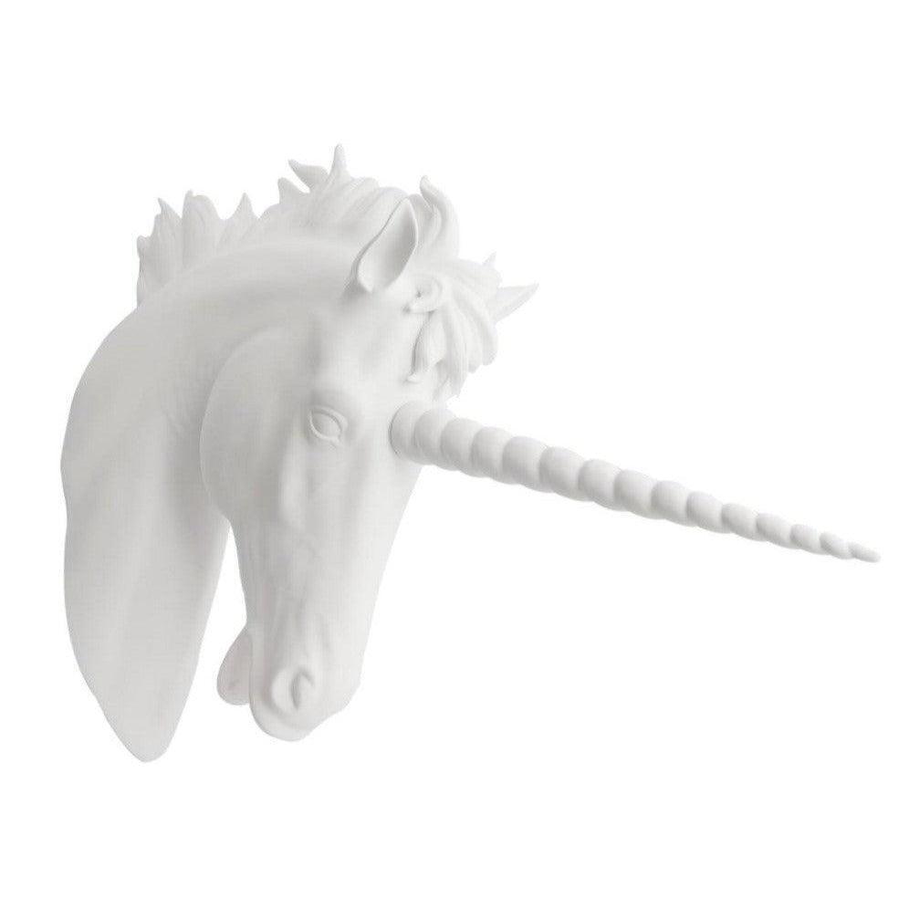 Abhika Wanddeko Skulptur Einhorn Kopf | Weiß