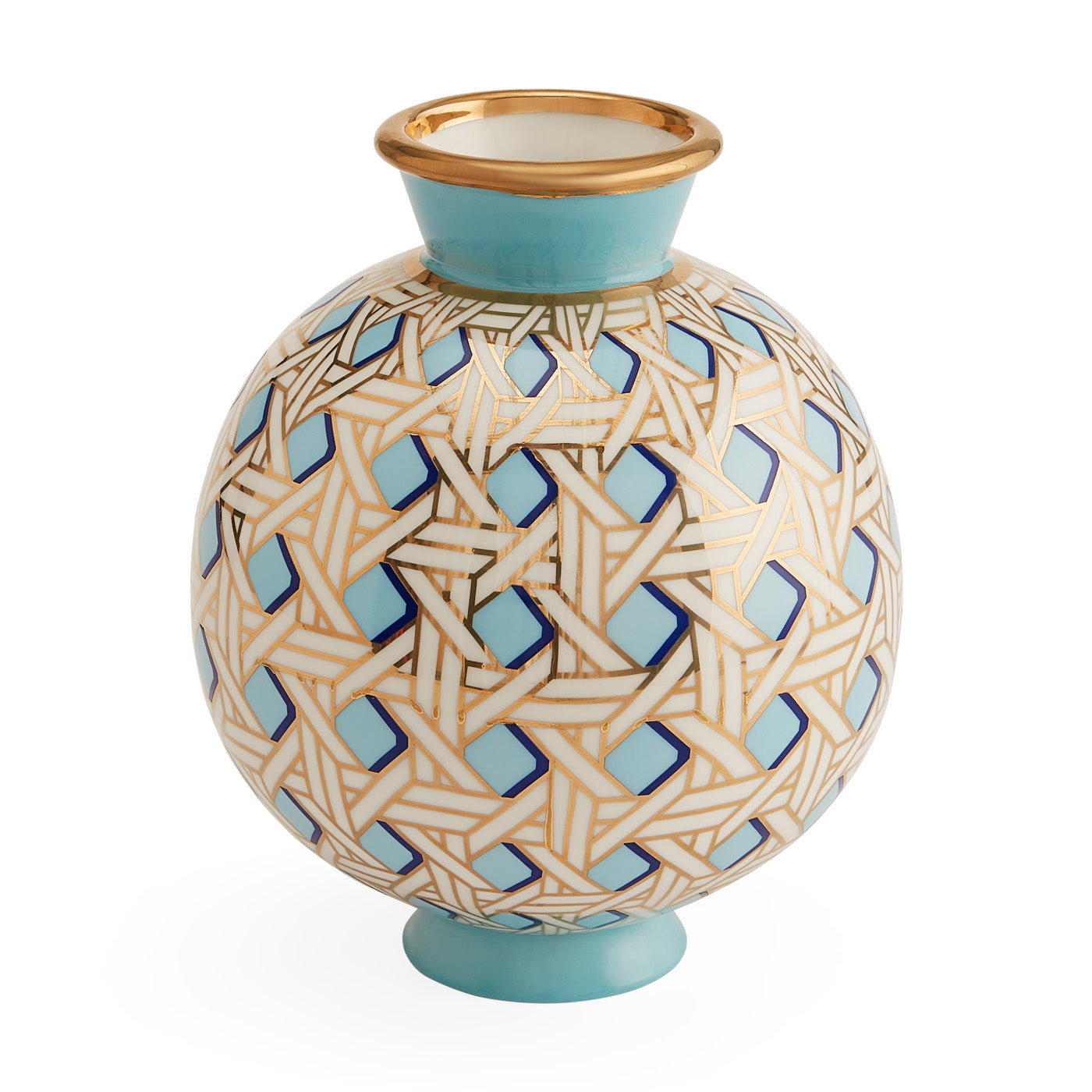 Jonathan Adler Runde Vase Basketweave